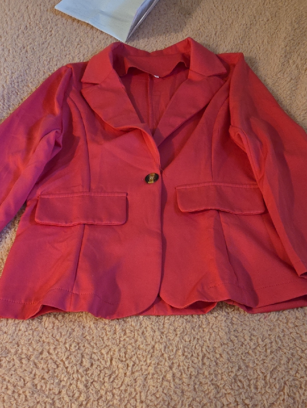 Women’s Single-Button Pink Tailored Blazer